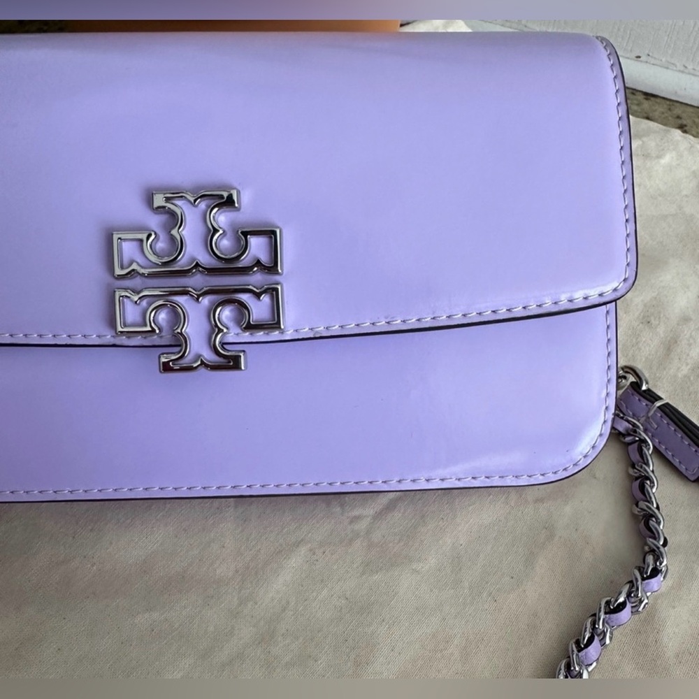 NWT Tory Burch Leather Lavender Crossbody Bag - Picture 4 of 9
